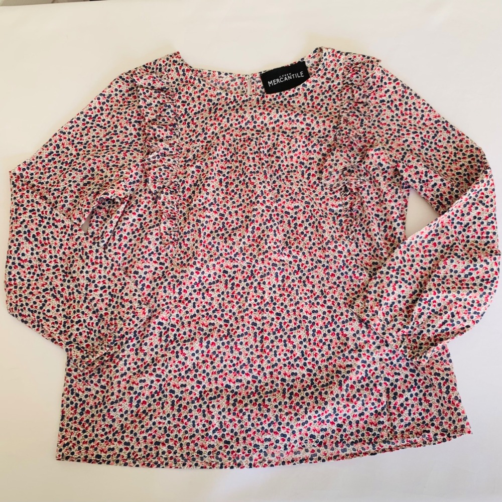 Pink Floral Long-Sleeve Blouse